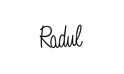 if you are searching for the best signature style for your name Radul. so please give up your signature search. here we have designed multiple signature styles  using Angelique-Rose-font-FFP. Radul signature style 5 images and pictures png