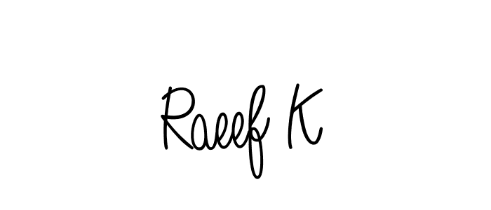 Similarly Angelique-Rose-font-FFP is the best handwritten signature design. Signature creator online .You can use it as an online autograph creator for name Raeef K. Raeef K signature style 5 images and pictures png