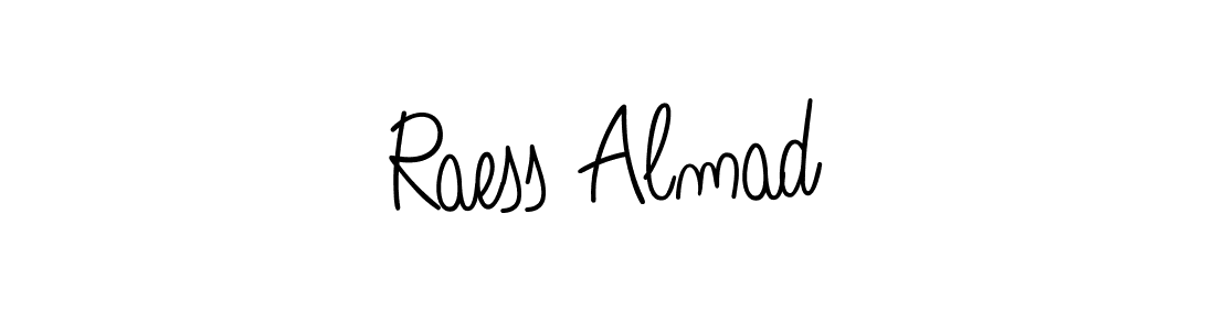Use a signature maker to create a handwritten signature online. With this signature software, you can design (Angelique-Rose-font-FFP) your own signature for name Raess Almad. Raess Almad signature style 5 images and pictures png