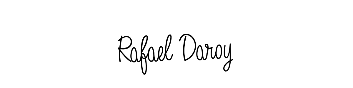 You should practise on your own different ways (Angelique-Rose-font-FFP) to write your name (Rafael Daroy) in signature. don't let someone else do it for you. Rafael Daroy signature style 5 images and pictures png