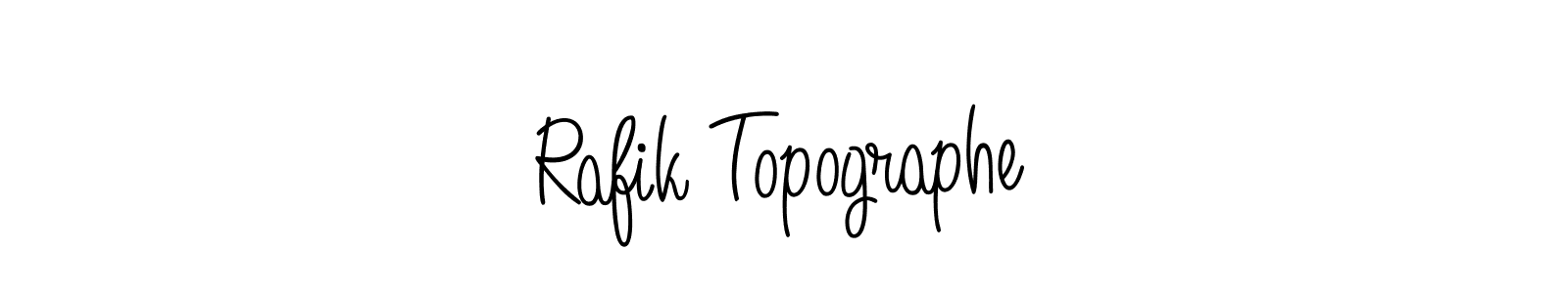 Use a signature maker to create a handwritten signature online. With this signature software, you can design (Angelique-Rose-font-FFP) your own signature for name Rafik Topographe. Rafik Topographe signature style 5 images and pictures png