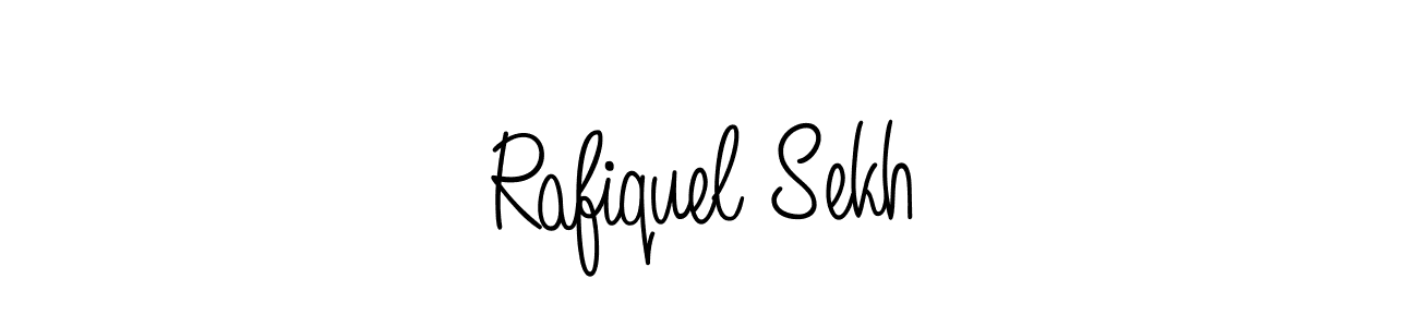 You should practise on your own different ways (Angelique-Rose-font-FFP) to write your name (Rafiquel Sekh) in signature. don't let someone else do it for you. Rafiquel Sekh signature style 5 images and pictures png