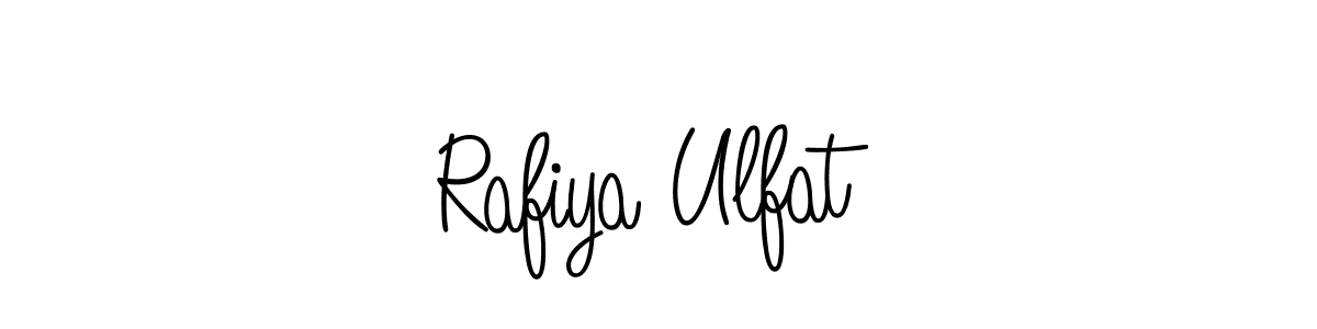 The best way (Angelique-Rose-font-FFP) to make a short signature is to pick only two or three words in your name. The name Rafiya Ulfat include a total of six letters. For converting this name. Rafiya Ulfat signature style 5 images and pictures png