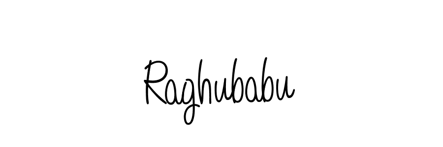 Use a signature maker to create a handwritten signature online. With this signature software, you can design (Angelique-Rose-font-FFP) your own signature for name Raghubabu. Raghubabu signature style 5 images and pictures png