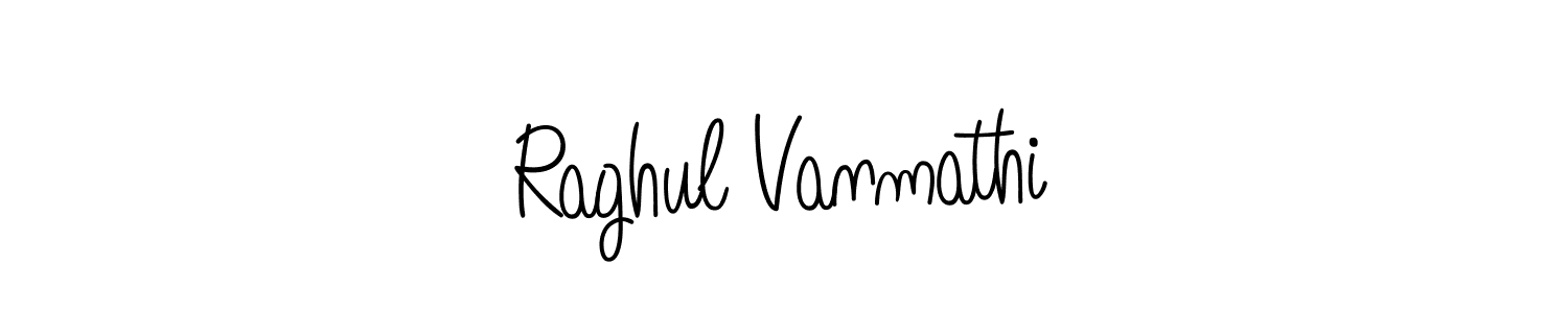 Use a signature maker to create a handwritten signature online. With this signature software, you can design (Angelique-Rose-font-FFP) your own signature for name Raghul Vanmathi. Raghul Vanmathi signature style 5 images and pictures png