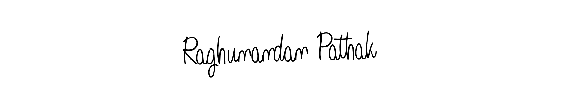 The best way (Angelique-Rose-font-FFP) to make a short signature is to pick only two or three words in your name. The name Raghunandan Pathak include a total of six letters. For converting this name. Raghunandan Pathak signature style 5 images and pictures png