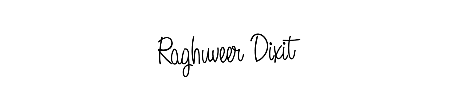 You should practise on your own different ways (Angelique-Rose-font-FFP) to write your name (Raghuveer Dixit) in signature. don't let someone else do it for you. Raghuveer Dixit signature style 5 images and pictures png