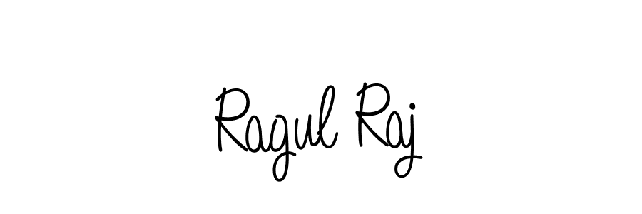 Use a signature maker to create a handwritten signature online. With this signature software, you can design (Angelique-Rose-font-FFP) your own signature for name Ragul Raj. Ragul Raj signature style 5 images and pictures png