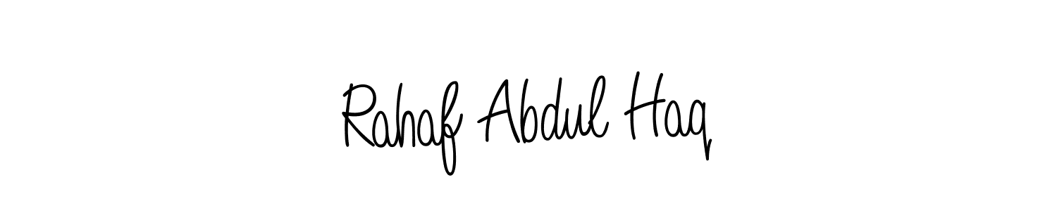 The best way (Angelique-Rose-font-FFP) to make a short signature is to pick only two or three words in your name. The name Rahaf Abdul Haq include a total of six letters. For converting this name. Rahaf Abdul Haq signature style 5 images and pictures png