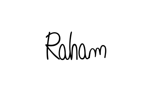 How to make Raham name signature. Use Angelique-Rose-font-FFP style for creating short signs online. This is the latest handwritten sign. Raham signature style 5 images and pictures png