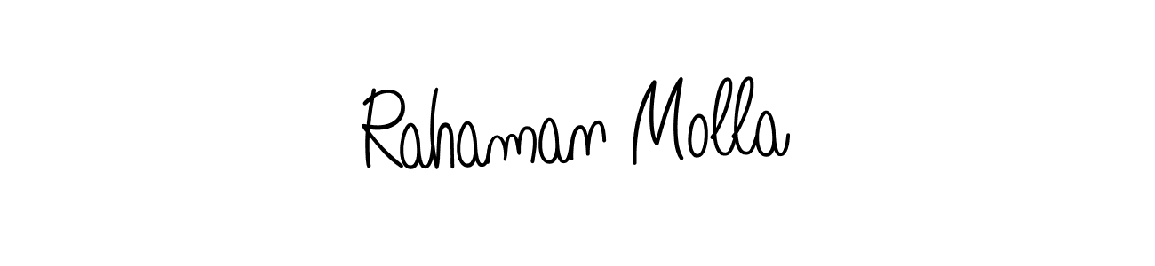 You should practise on your own different ways (Angelique-Rose-font-FFP) to write your name (Rahaman Molla) in signature. don't let someone else do it for you. Rahaman Molla signature style 5 images and pictures png