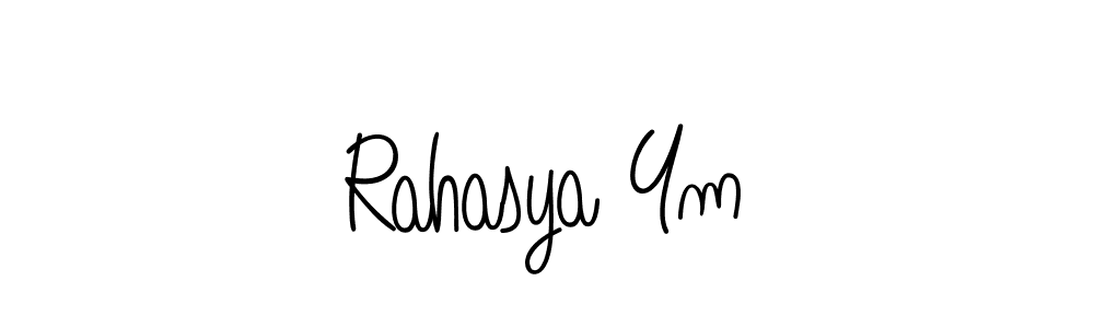 How to make Rahasya Ym name signature. Use Angelique-Rose-font-FFP style for creating short signs online. This is the latest handwritten sign. Rahasya Ym signature style 5 images and pictures png