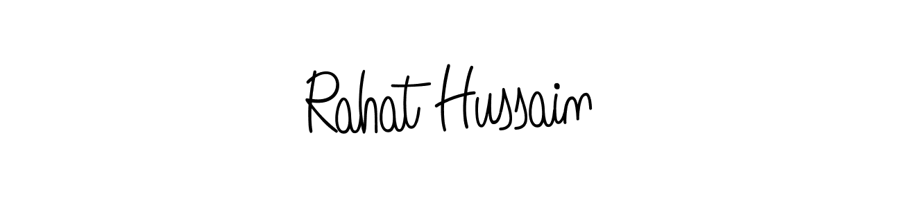 You should practise on your own different ways (Angelique-Rose-font-FFP) to write your name (Rahat Hussain) in signature. don't let someone else do it for you. Rahat Hussain signature style 5 images and pictures png