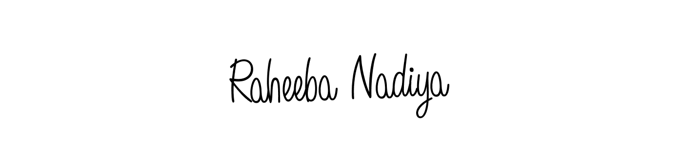 Create a beautiful signature design for name Raheeba Nadiya. With this signature (Angelique-Rose-font-FFP) fonts, you can make a handwritten signature for free. Raheeba Nadiya signature style 5 images and pictures png