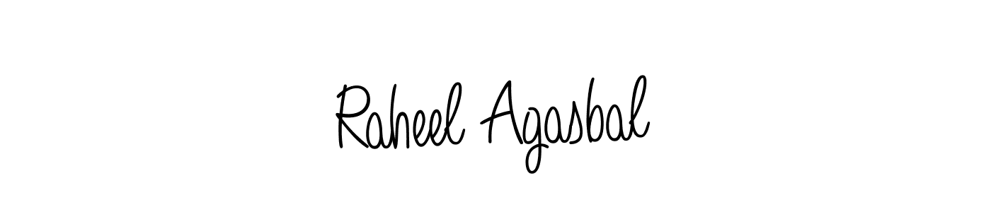 Use a signature maker to create a handwritten signature online. With this signature software, you can design (Angelique-Rose-font-FFP) your own signature for name Raheel Agasbal. Raheel Agasbal signature style 5 images and pictures png