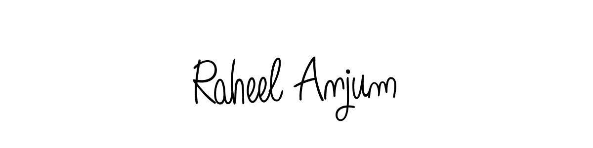 if you are searching for the best signature style for your name Raheel Anjum. so please give up your signature search. here we have designed multiple signature styles  using Angelique-Rose-font-FFP. Raheel Anjum signature style 5 images and pictures png