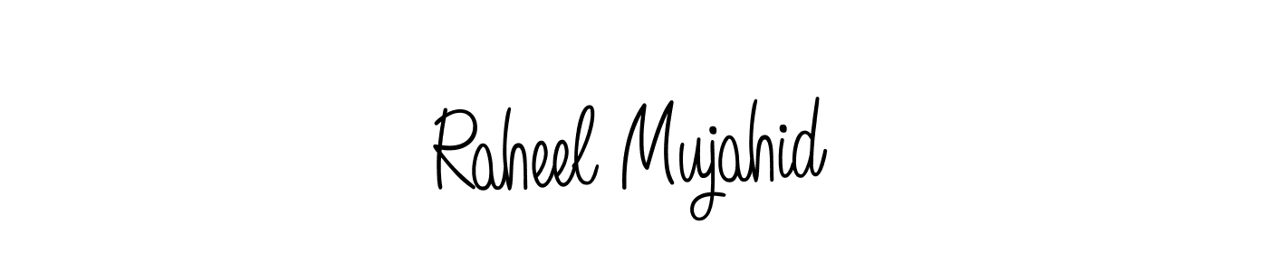 Use a signature maker to create a handwritten signature online. With this signature software, you can design (Angelique-Rose-font-FFP) your own signature for name Raheel Mujahid. Raheel Mujahid signature style 5 images and pictures png