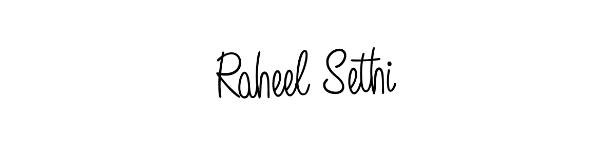 How to make Raheel Sethi name signature. Use Angelique-Rose-font-FFP style for creating short signs online. This is the latest handwritten sign. Raheel Sethi signature style 5 images and pictures png