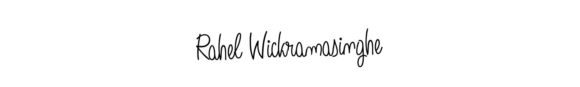 How to make Rahel Wickramasinghe name signature. Use Angelique-Rose-font-FFP style for creating short signs online. This is the latest handwritten sign. Rahel Wickramasinghe signature style 5 images and pictures png
