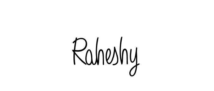 Make a beautiful signature design for name Raheshy. With this signature (Angelique-Rose-font-FFP) style, you can create a handwritten signature for free. Raheshy signature style 5 images and pictures png