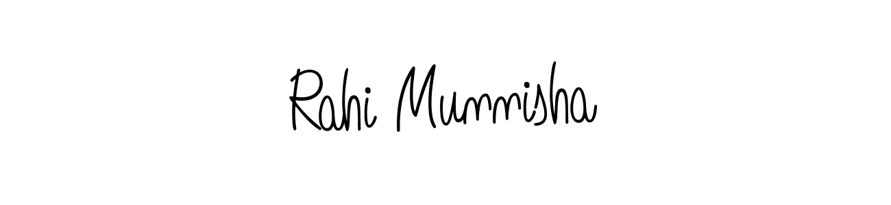 This is the best signature style for the Rahi Munnisha name. Also you like these signature font (Angelique-Rose-font-FFP). Mix name signature. Rahi Munnisha signature style 5 images and pictures png