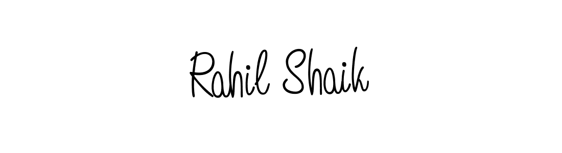 You should practise on your own different ways (Angelique-Rose-font-FFP) to write your name (Rahil Shaik) in signature. don't let someone else do it for you. Rahil Shaik signature style 5 images and pictures png