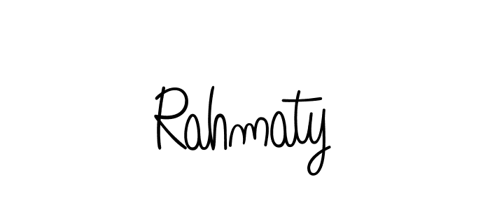 Make a beautiful signature design for name Rahmaty. With this signature (Angelique-Rose-font-FFP) style, you can create a handwritten signature for free. Rahmaty signature style 5 images and pictures png