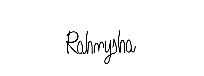 How to make Rahnysha name signature. Use Angelique-Rose-font-FFP style for creating short signs online. This is the latest handwritten sign. Rahnysha signature style 5 images and pictures png