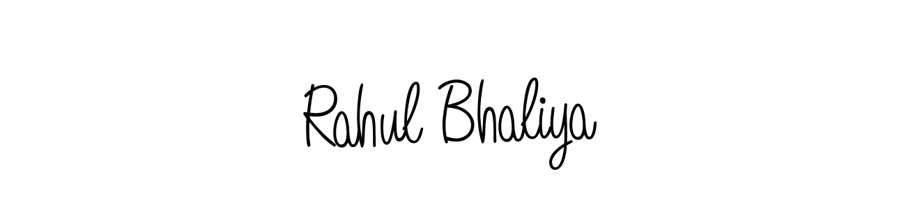You should practise on your own different ways (Angelique-Rose-font-FFP) to write your name (Rahul Bhaliya) in signature. don't let someone else do it for you. Rahul Bhaliya signature style 5 images and pictures png