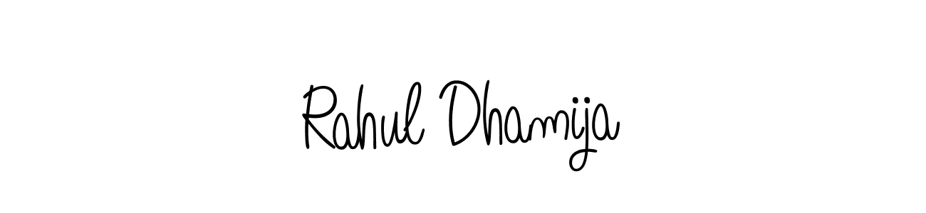 The best way (Angelique-Rose-font-FFP) to make a short signature is to pick only two or three words in your name. The name Rahul Dhamija include a total of six letters. For converting this name. Rahul Dhamija signature style 5 images and pictures png