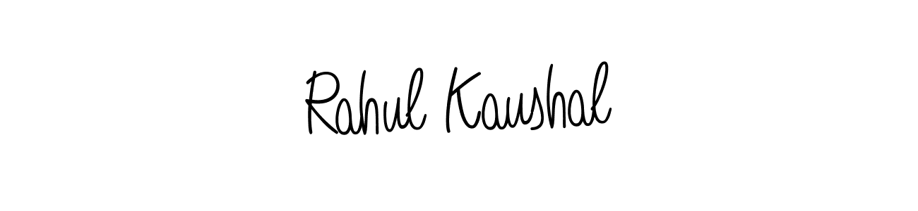 You should practise on your own different ways (Angelique-Rose-font-FFP) to write your name (Rahul Kaushal) in signature. don't let someone else do it for you. Rahul Kaushal signature style 5 images and pictures png