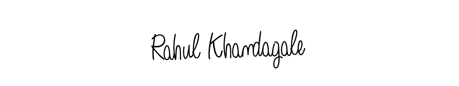 The best way (Angelique-Rose-font-FFP) to make a short signature is to pick only two or three words in your name. The name Rahul Khandagale include a total of six letters. For converting this name. Rahul Khandagale signature style 5 images and pictures png