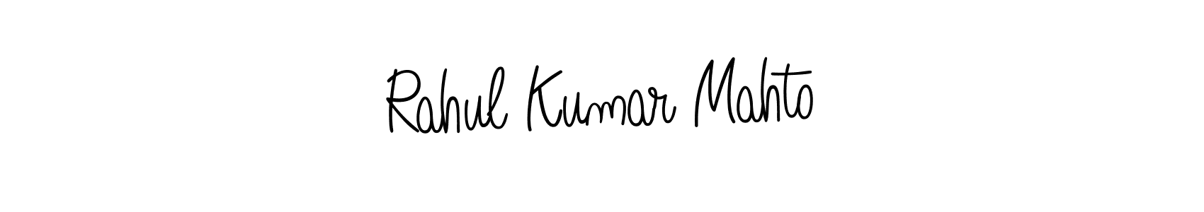 The best way (Angelique-Rose-font-FFP) to make a short signature is to pick only two or three words in your name. The name Rahul Kumar Mahto include a total of six letters. For converting this name. Rahul Kumar Mahto signature style 5 images and pictures png