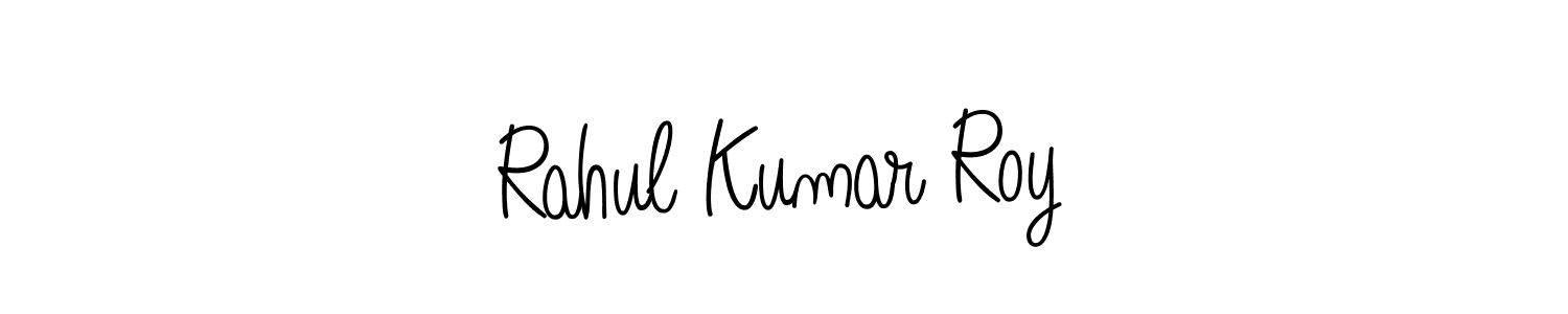 You should practise on your own different ways (Angelique-Rose-font-FFP) to write your name (Rahul Kumar Roy) in signature. don't let someone else do it for you. Rahul Kumar Roy signature style 5 images and pictures png