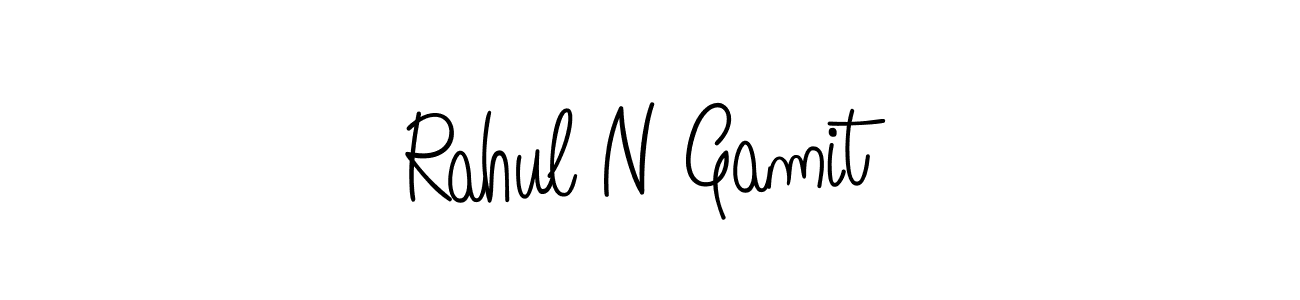 Make a beautiful signature design for name Rahul N Gamit. With this signature (Angelique-Rose-font-FFP) style, you can create a handwritten signature for free. Rahul N Gamit signature style 5 images and pictures png