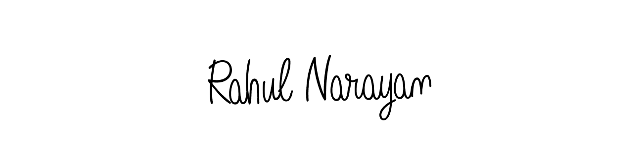 You should practise on your own different ways (Angelique-Rose-font-FFP) to write your name (Rahul Narayan) in signature. don't let someone else do it for you. Rahul Narayan signature style 5 images and pictures png