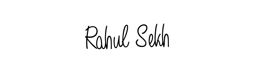 You should practise on your own different ways (Angelique-Rose-font-FFP) to write your name (Rahul Sekh) in signature. don't let someone else do it for you. Rahul Sekh signature style 5 images and pictures png
