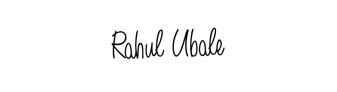 You should practise on your own different ways (Angelique-Rose-font-FFP) to write your name (Rahul Ubale) in signature. don't let someone else do it for you. Rahul Ubale signature style 5 images and pictures png
