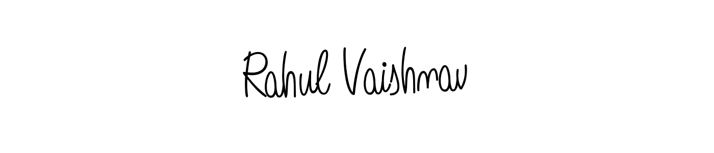 You should practise on your own different ways (Angelique-Rose-font-FFP) to write your name (Rahul Vaishnav) in signature. don't let someone else do it for you. Rahul Vaishnav signature style 5 images and pictures png