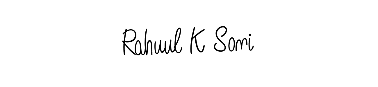 Also we have Rahuul K Soni name is the best signature style. Create professional handwritten signature collection using Angelique-Rose-font-FFP autograph style. Rahuul K Soni signature style 5 images and pictures png