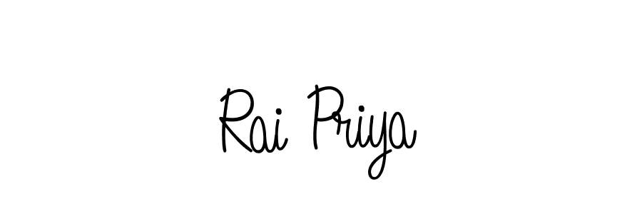 Use a signature maker to create a handwritten signature online. With this signature software, you can design (Angelique-Rose-font-FFP) your own signature for name Rai Priya. Rai Priya signature style 5 images and pictures png