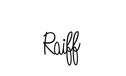 Use a signature maker to create a handwritten signature online. With this signature software, you can design (Angelique-Rose-font-FFP) your own signature for name Raiff. Raiff signature style 5 images and pictures png