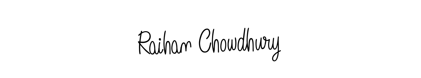 How to make Raihan Chowdhury name signature. Use Angelique-Rose-font-FFP style for creating short signs online. This is the latest handwritten sign. Raihan Chowdhury signature style 5 images and pictures png