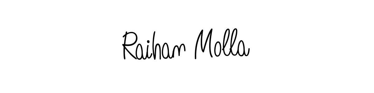 Design your own signature with our free online signature maker. With this signature software, you can create a handwritten (Angelique-Rose-font-FFP) signature for name Raihan Molla. Raihan Molla signature style 5 images and pictures png