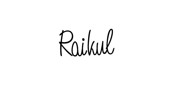 Use a signature maker to create a handwritten signature online. With this signature software, you can design (Angelique-Rose-font-FFP) your own signature for name Raikul. Raikul signature style 5 images and pictures png