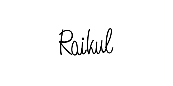 Use a signature maker to create a handwritten signature online. With this signature software, you can design (Angelique-Rose-font-FFP) your own signature for name Raikul. Raikul signature style 5 images and pictures png