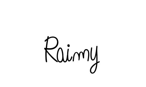 How to make Raimy name signature. Use Angelique-Rose-font-FFP style for creating short signs online. This is the latest handwritten sign. Raimy signature style 5 images and pictures png