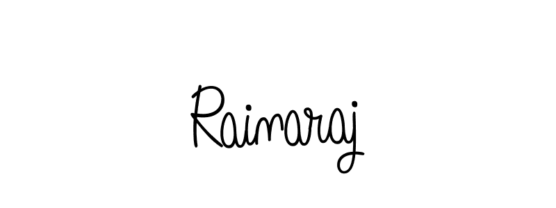 You should practise on your own different ways (Angelique-Rose-font-FFP) to write your name (Rainaraj) in signature. don't let someone else do it for you. Rainaraj signature style 5 images and pictures png