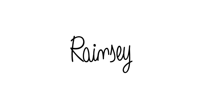 Make a beautiful signature design for name Rainsey. With this signature (Angelique-Rose-font-FFP) style, you can create a handwritten signature for free. Rainsey signature style 5 images and pictures png