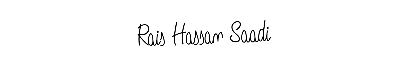 You can use this online signature creator to create a handwritten signature for the name Rais Hassan Saadi. This is the best online autograph maker. Rais Hassan Saadi signature style 5 images and pictures png